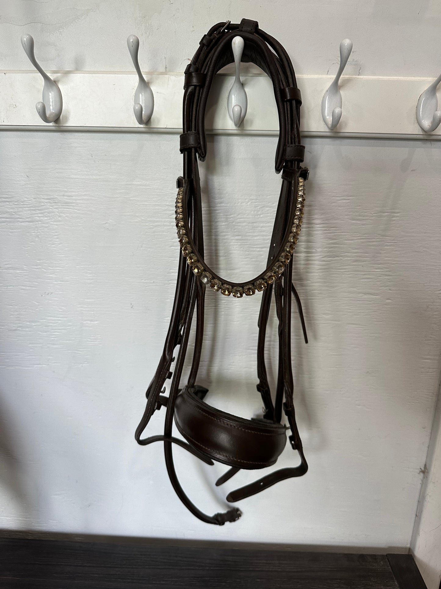 Otto Schumacher Rolled Double Bridle, Brown with Black Padding